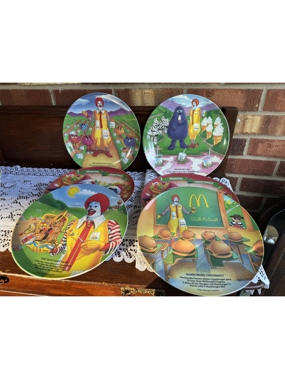 Vintage McDonald's Ronald McDonald Collectible Plates Set of 6